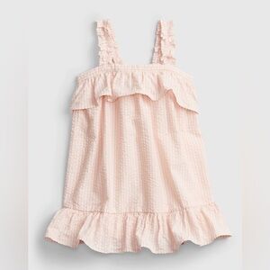 GAP Pink Babydoll Dress with Ruffled Hem and Sleeveless Design
